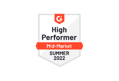 G2 badge for best performer in mid-market summer 2022