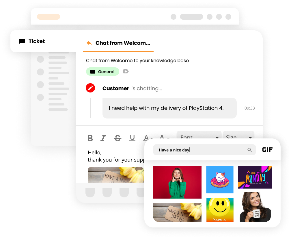 Use animated Gifs in ticket answers