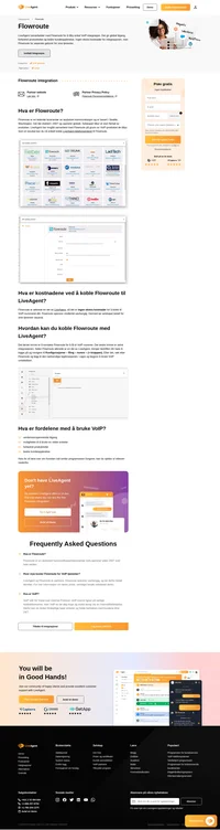 Flowroute er den ledende leverandøren av skybasert kommunikasjon. Les mer om å koble Flowroute VoIP til LiveAgent og fordelene.