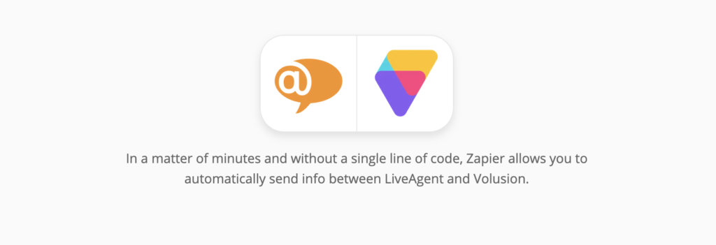 LiveAgent and Volusion integration on Zapier