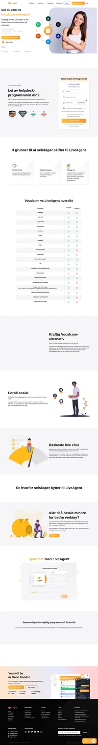 Liveagent er den ultimate kundestøtteløsningen for din bedrift. Gi støtte via flere kanaler og kontoer. Gi hjelp med de beste verktøyene og forenkle arbeidsflyten din med et flott billettsystem. 4 grunner til at selskaper bytter til liveagent med live chat og live chat widget som er den raskeste på markedet, med chatvisnings-hastigheter på 2,5 sekunder.