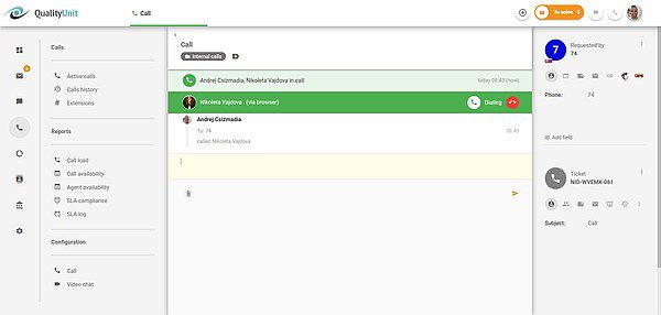 LiveAgent interne samtaler pågår