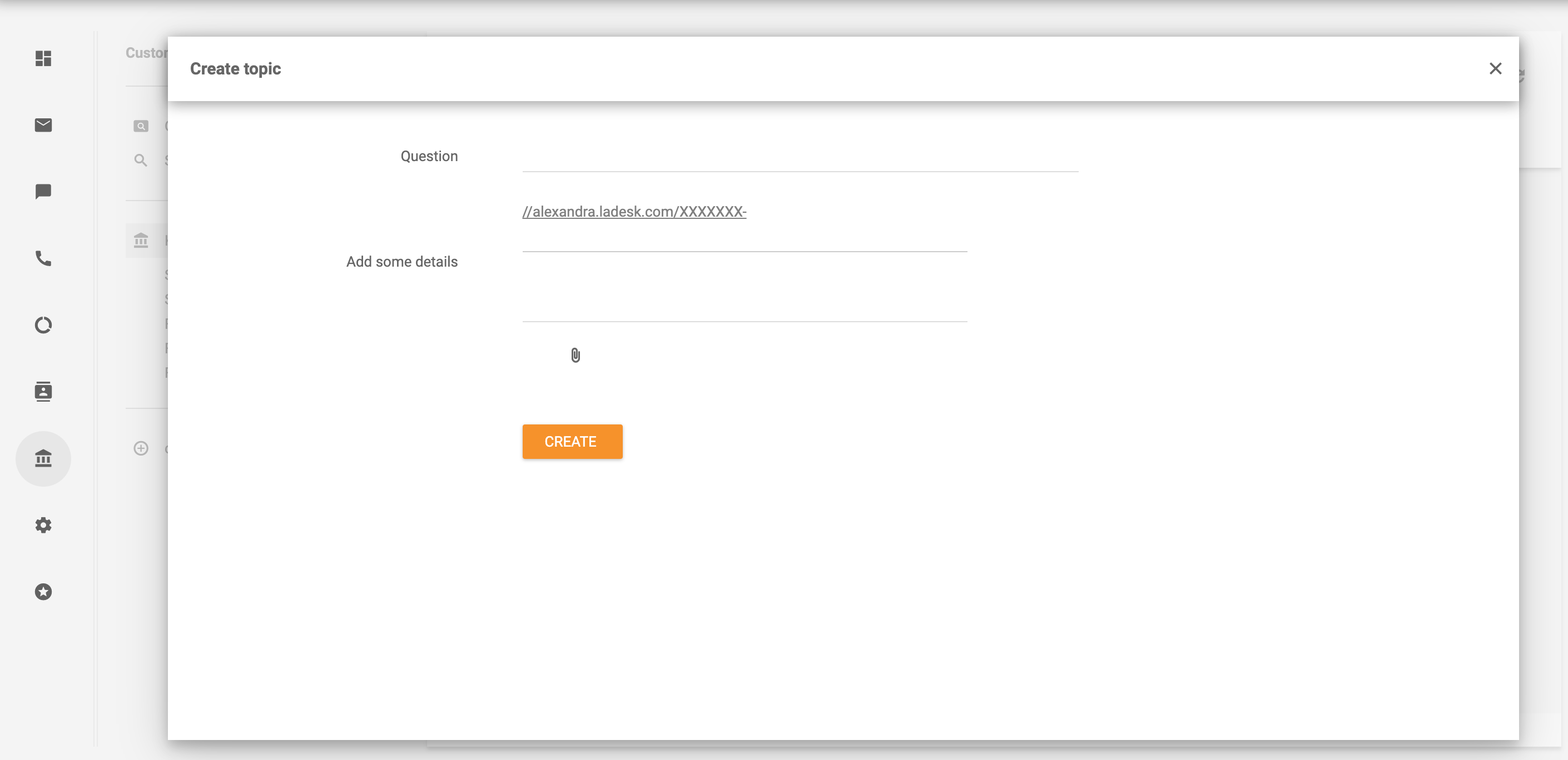 Create topic  - LiveAgent