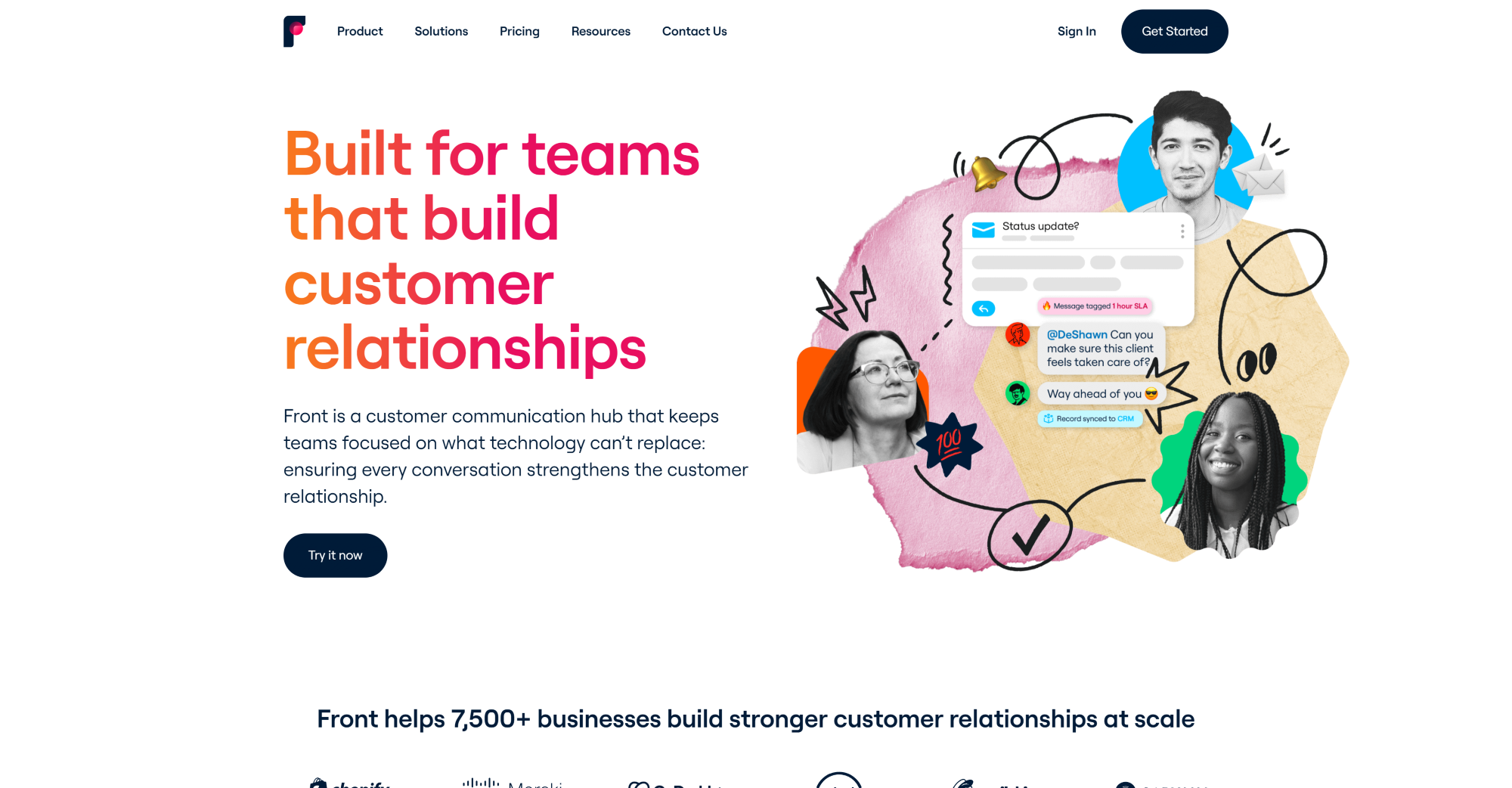 Front helpdesk-programvare homepage