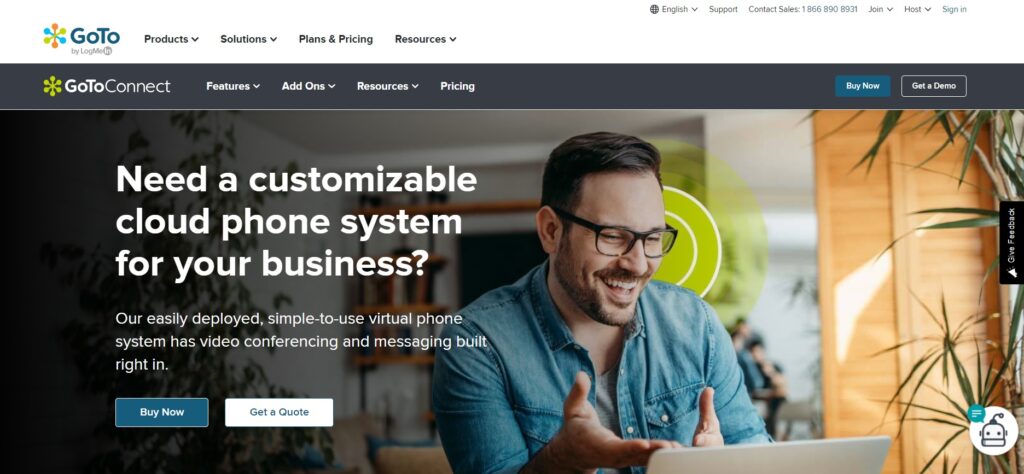 GoToConnect homepage