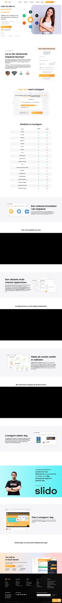 Letingen etter et alternativ til OneDesk er over. Bytt til LiveAgent og få et flerkanals billettsystem som også støtter sosiale medier.