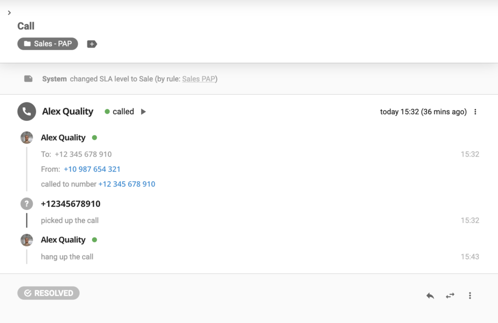 Call detail records in LiveAgent