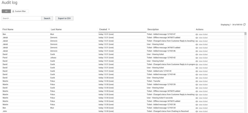audit-log Audit Log/Activity log in LiveAgent -example.