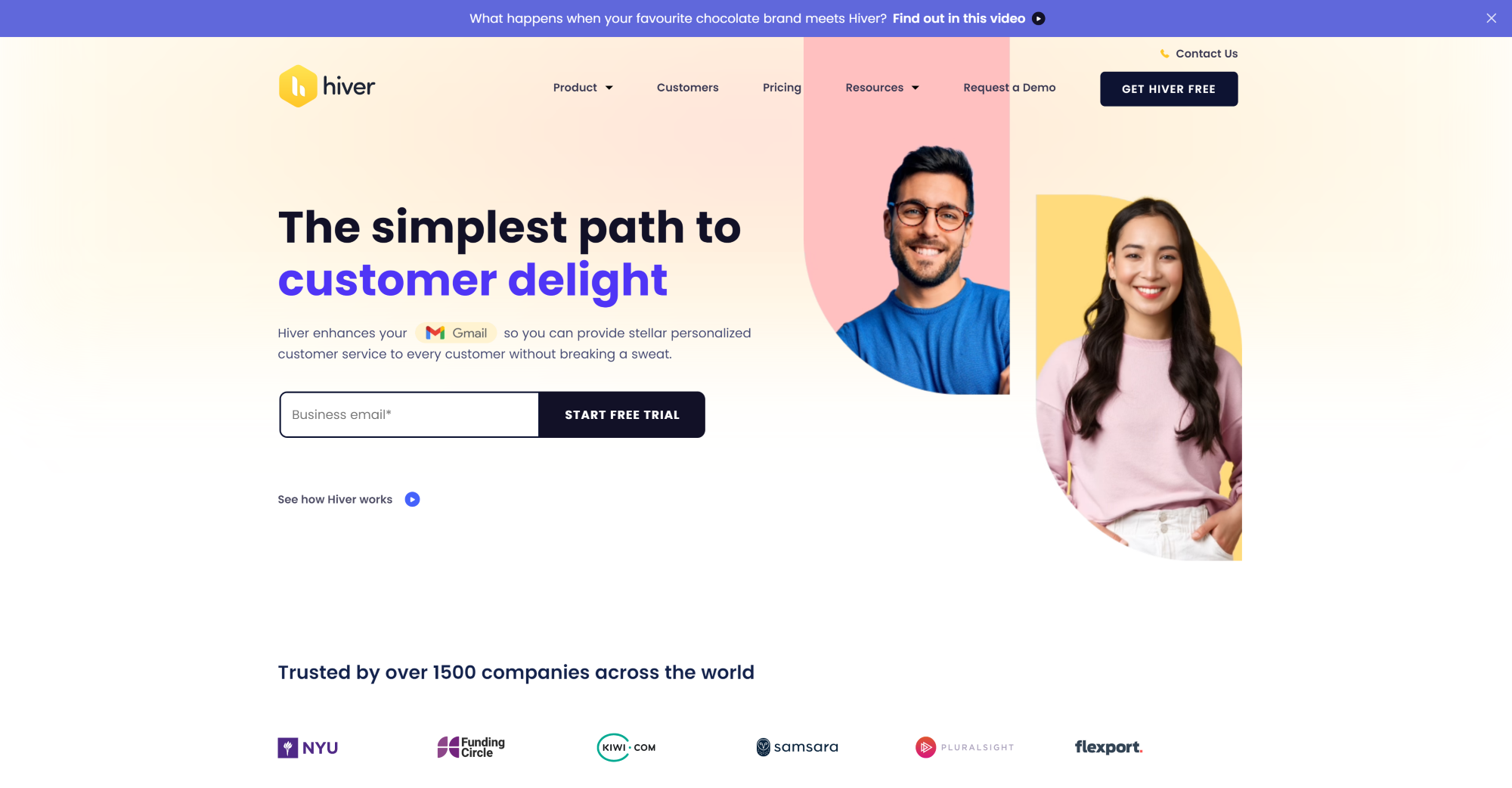Hiver helpdesk-programvarehjemmeside