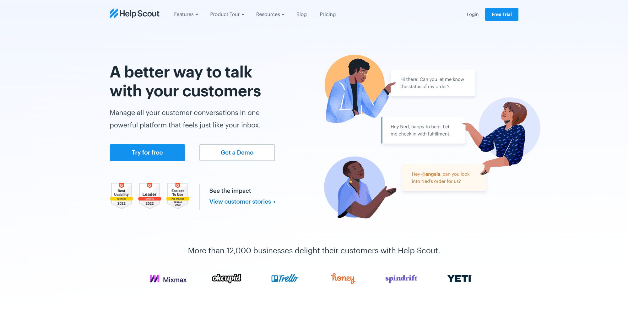 Help Scout helpdesk software homepage