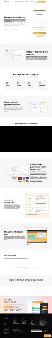 Migrer fra SpiceWorks til LiveAgent i dag - gratis. Vi kan overføre alle dine tickets kontakter, agentprofiler, tilbakemeldinger og mer.