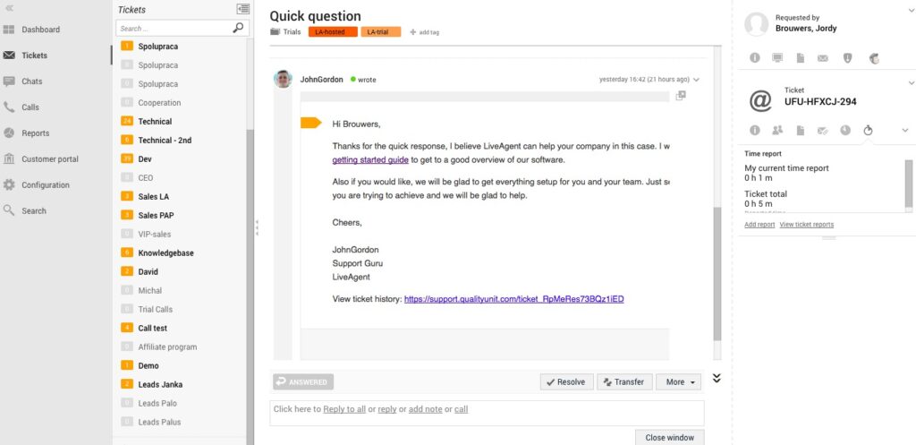 ticket-example LiveAgent ticket conversation example