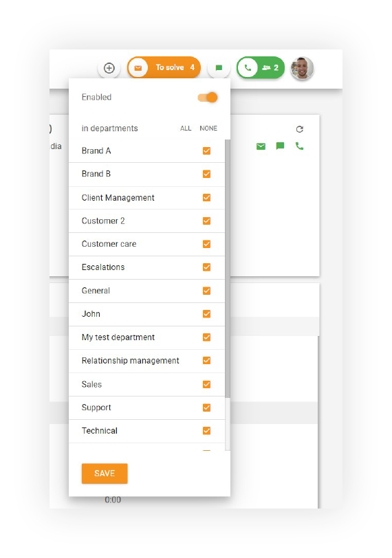 Avdelinger-funksjoner-LiveAgent