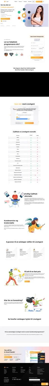 Ser du etter et alternativ til CallHub? Søket ditt er over, LiveAgent tilbyr omnikanal-støtte, mange funksjoner og til en god pris.