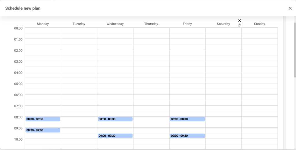 A picture showing device scheduler in LiveAgent