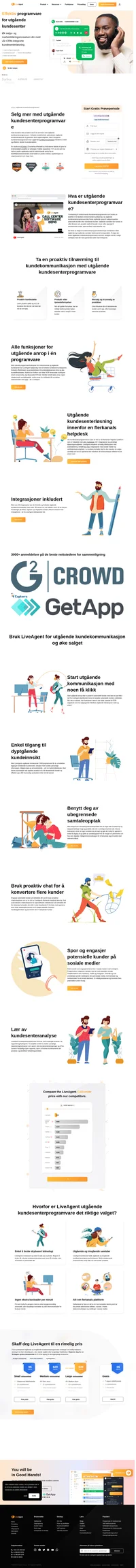 Utgående kundesenterprogramvare fra LiveAgent lar deg foreta utgående anrop til salgsprospekter, potensielle kunder eller nåværende kunder. Prøv en 30 dagers gratis prøveperiode og løft bedriften din til nye nivåer.
