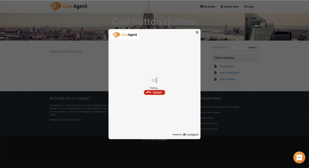 desktop in-browser call