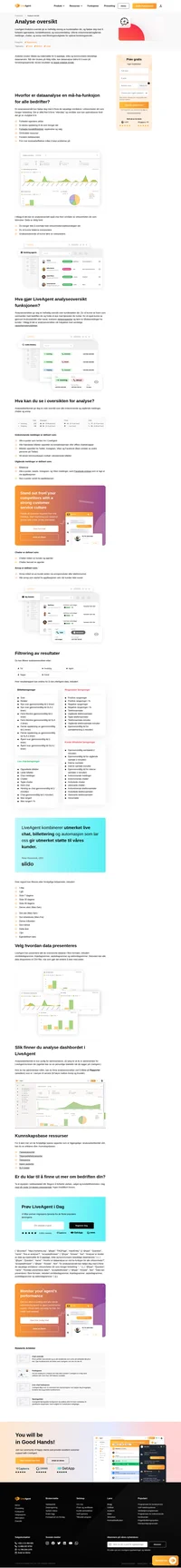 Få en helhetlig oversikt over kundestøtteinnsatsen din med dashbordfunksjonen vår for analyseoversikt i LiveAgent og forbedre virksomheten din umiddelbart.