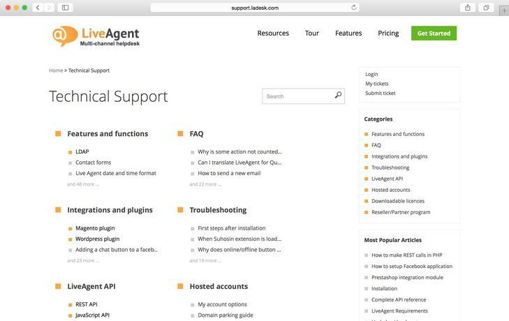 example_of_customer_portal_liveagent LiveAgent's example of customer portal