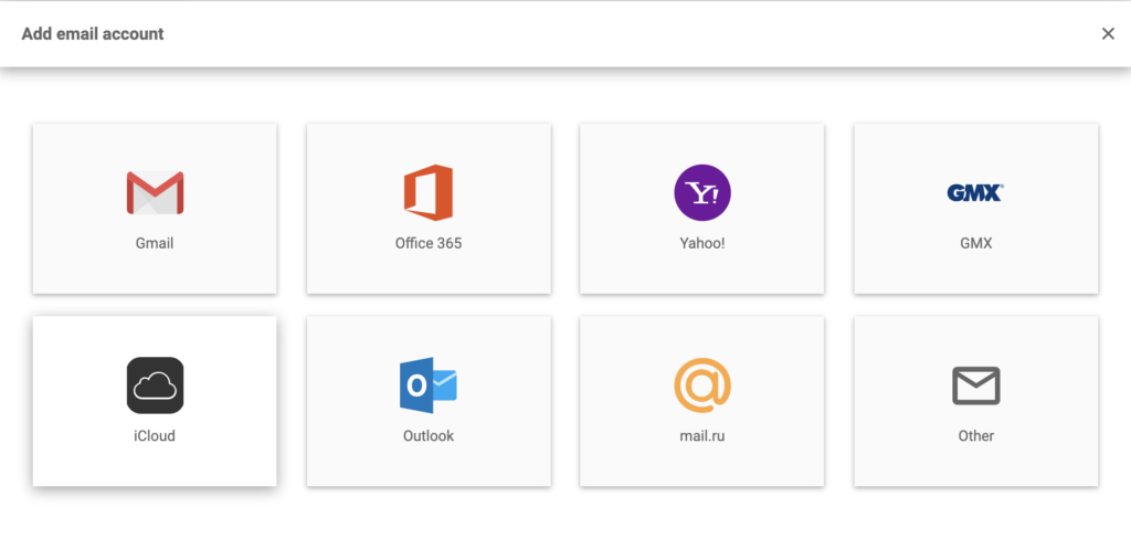 iCloud in LiveAgent email settings