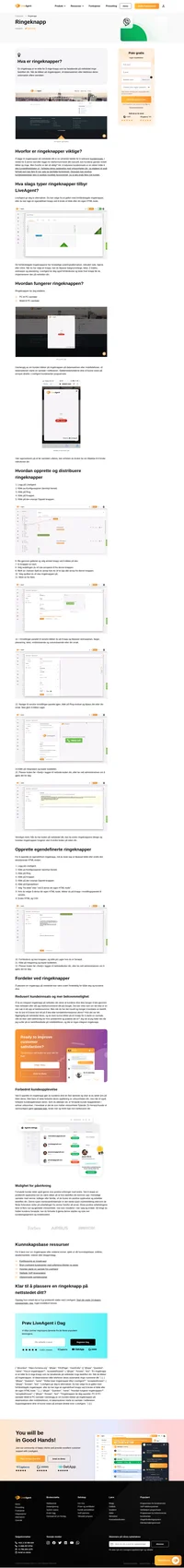 Plasser ringeknapper på nettstedet ditt, og la kundene dine opprette umiddelbare samtaler i nettleseren med bedriften din.