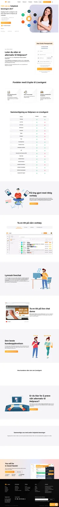 Leter du etter et alternativ til Helprace? Har du vurdert LiveAgent? Ta en titt på fordelene og finn ut hvorfor LiveAgent er det beste alternativet.
