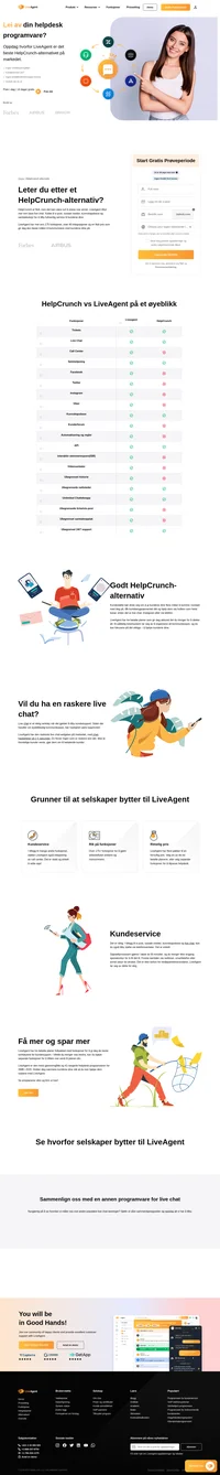 LiveAgent har mer enn 175 funksjoner, over 40 integrasjoner og en flott pris. Se hvorfor du bør bytte fra HelpCrunch til LiveAgent.