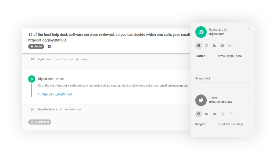 Twitter-tjeneste-LiveAgent
