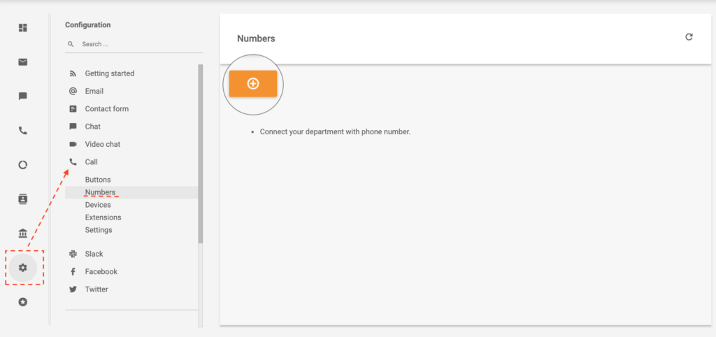 O2 Business Services navigation in LiveAgent
