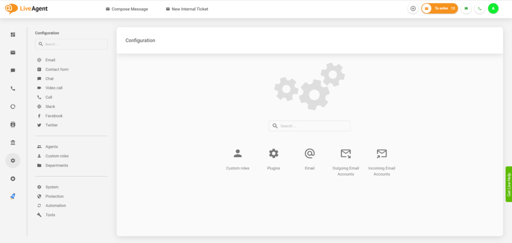 LiveAgent custom roles configuration