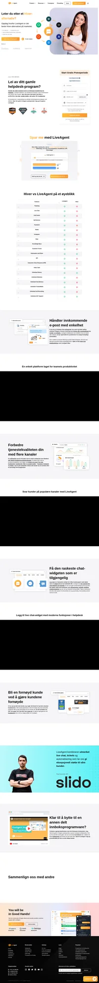 LiveAgent er et Hiver-alternativ som kan håndtere flere e-postinnbokser og flere kommunikasjonskanaler. Lær mer om LiveAgent.
